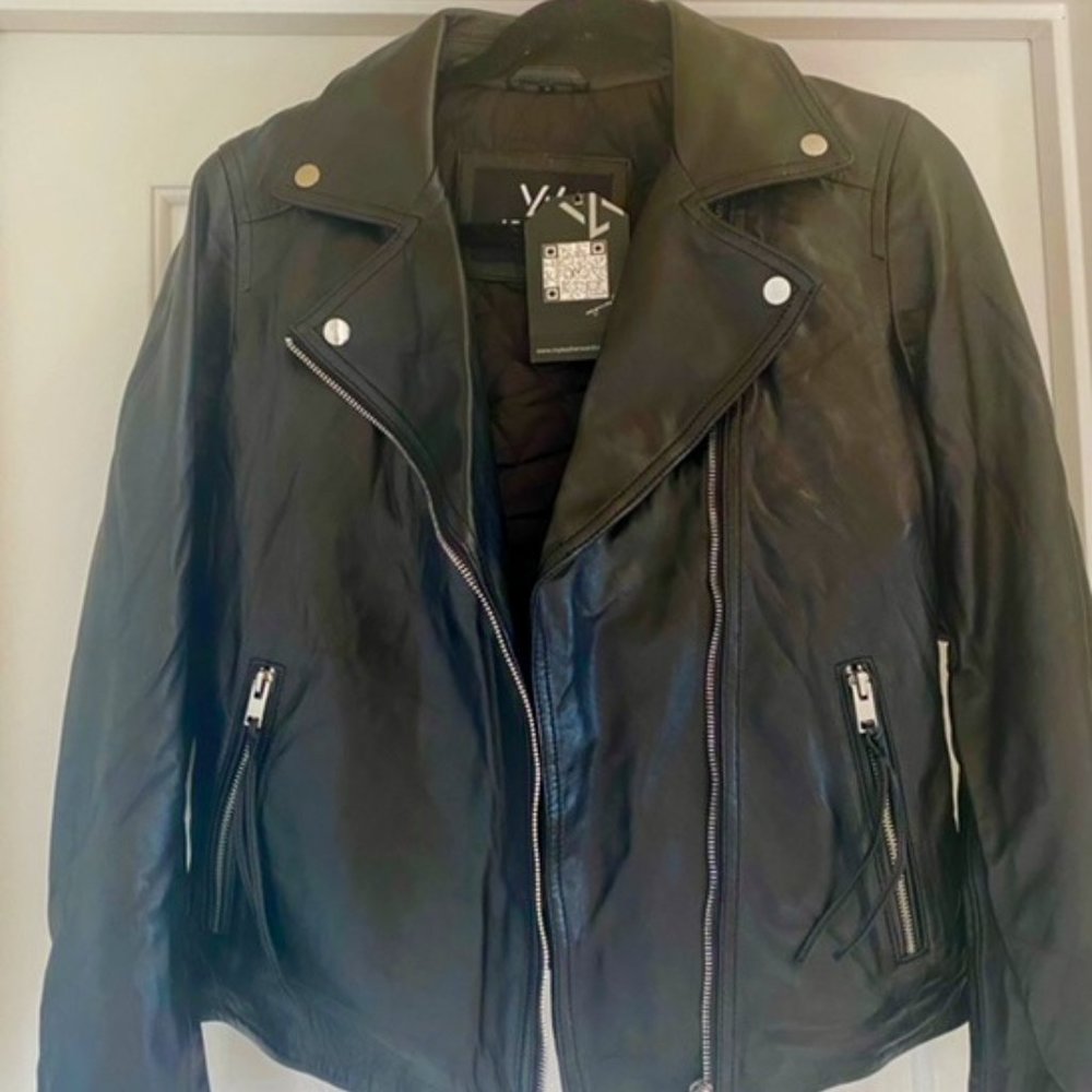 NWT!   All Saints Dalby 100% Leather Jacket